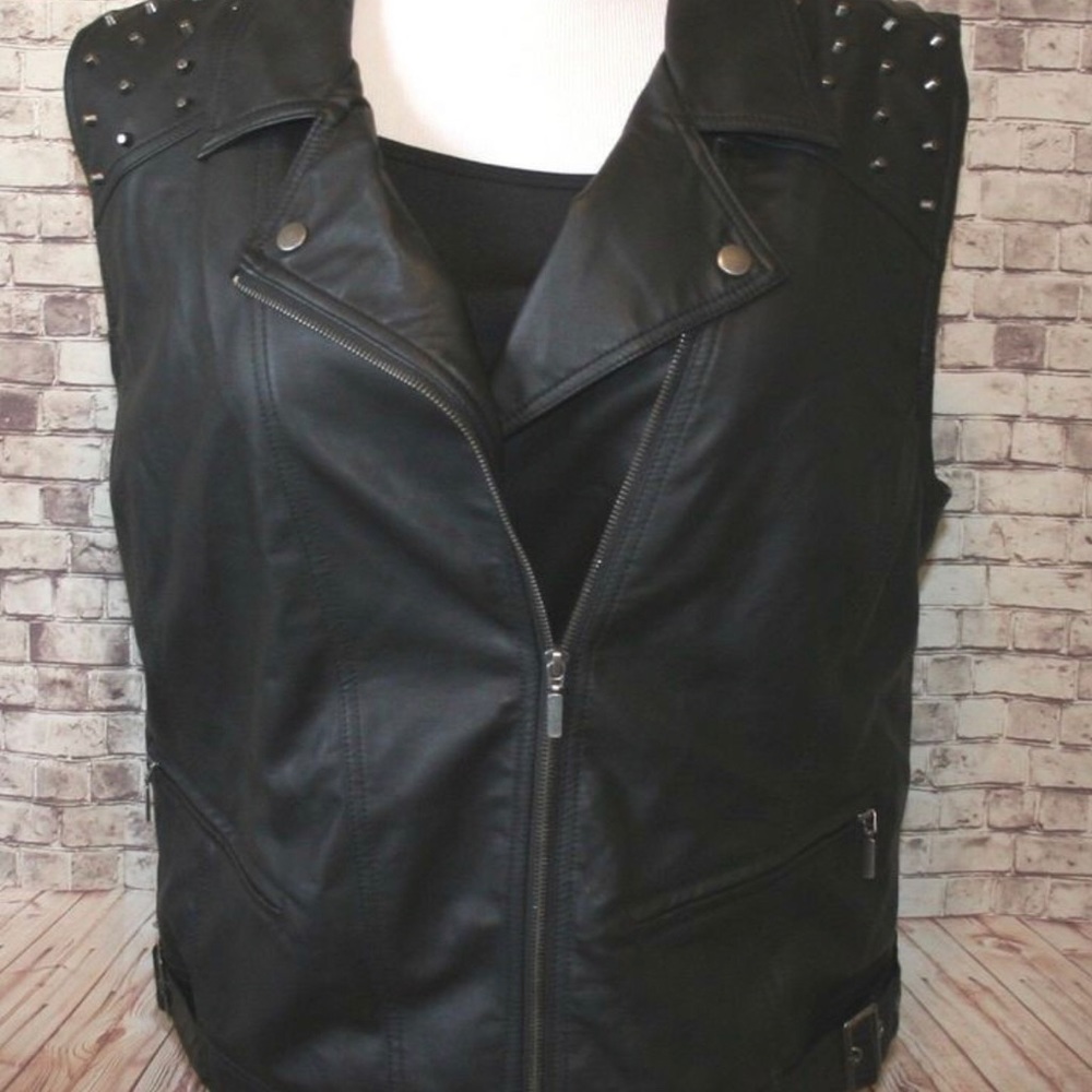 Torrid faux Leather Vest with studs